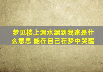 梦见楼上漏水漏到我家是什么意思 能在自己在梦中哭醒